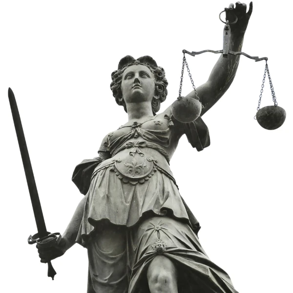 Vrouwe Justitia vrijstaand