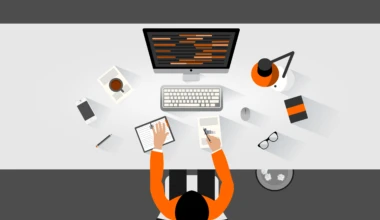 Stockvault workplace concept flat design of a clerk working at the desk178133